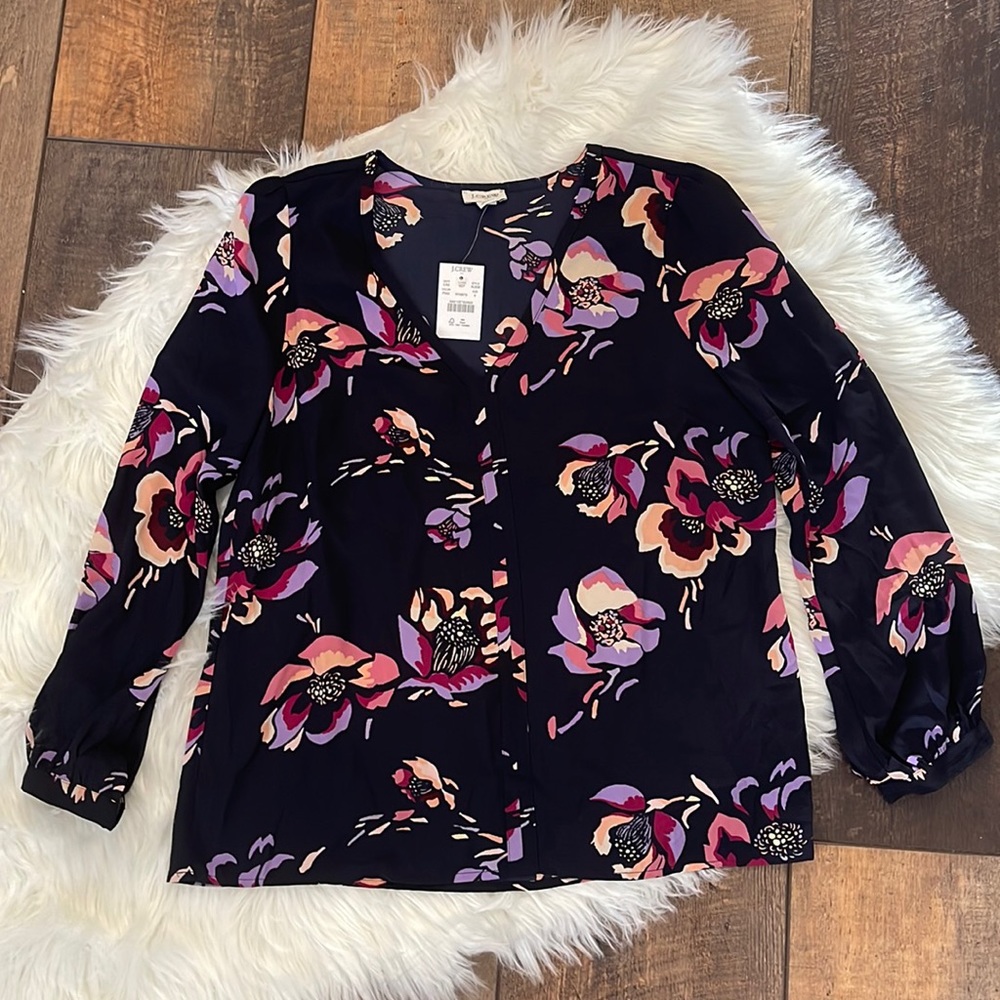 NWT J Crew Spring Floral Blouse Size 4